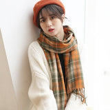 SELLWORLDER  Women Winter Scarf Girls Long Size Grid Patchwork Pattern Scarves & Wraps Fashion Accessories - shop.livefree.co.uk