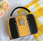 Good Quality Luxury Diamond Buckle Stitching Color Box Style Female Handbag Shoulder Bag Crossbody Mini Bag Shoulder Bag Totes - shop.livefree.co.uk