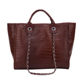 Designer woman fashion Crocodile leather letters Designer Handbags Luxury quality Lady Shoulder Crossbody Bags BIG Messenger Bag - shop.livefree.co.uk