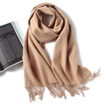 Women solid color winter cashmere scarf women long autumn - shop.livefree.co.uk