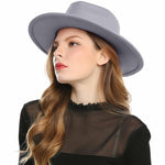 WELROG Black Red Fedora Hats For Women Imitation Wool Fedoras Panama Felt Hat Winter Men Jazz Hats Trilby Chapeau Femme Caps - shop.livefree.co.uk