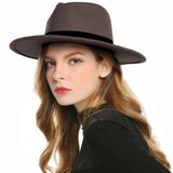 WELROG Black Red Fedora Hats For Women Imitation Wool Fedoras Panama Felt Hat Winter Men Jazz Hats Trilby Chapeau Femme Caps - shop.livefree.co.uk