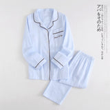 New 100% Cotton Pyjamas Women Pajamas Sets Couple Spring Long Sleeve Sleepwear V-Neck Femme Lounge Pijama mujer - shop.livefree.co.uk