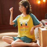 Summer Pyjamas Women Pink Bugs Bunny Pajama Set  Cute Cartoon Cotton Home Clothes Girl's Sleepwear - shop.livefree.co.uk