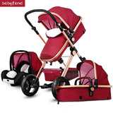 Normal ship! 3 in 1 baby strollers and sleeping basket newborn 2 in 1 baby stroller pram one parcel with car seat - shop.livefree.co.uk