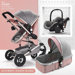 Normal ship! 3 in 1 baby strollers and sleeping basket newborn 2 in 1 baby stroller pram one parcel with car seat - shop.livefree.co.uk