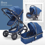 Normal ship! 3 in 1 baby strollers and sleeping basket newborn 2 in 1 baby stroller pram one parcel with car seat - shop.livefree.co.uk