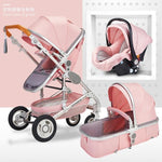 Normal ship! 3 in 1 baby strollers and sleeping basket newborn 2 in 1 baby stroller pram one parcel with car seat - shop.livefree.co.uk