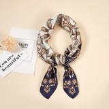 New Women Silk scarf small square NeckerChief bags hand scarf girls deoration dots with animal printed hair scarf - shop.livefree.co.uk