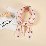 New Women Silk scarf small square NeckerChief bags hand scarf girls deoration dots with animal printed hair scarf - shop.livefree.co.uk