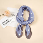 New Women Silk scarf small square NeckerChief bags hand scarf girls deoration dots with animal printed hair scarf - shop.livefree.co.uk