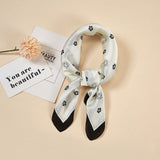 New Women Silk scarf small square NeckerChief bags hand scarf girls deoration dots with animal printed hair scarf - shop.livefree.co.uk