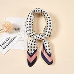 New Women Silk scarf small square NeckerChief bags hand scarf girls deoration dots with animal printed hair scarf - shop.livefree.co.uk