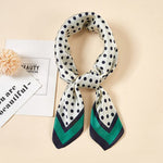 New Women Silk scarf small square NeckerChief bags hand scarf girls deoration dots with animal printed hair scarf - shop.livefree.co.uk