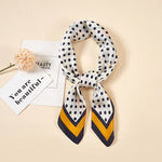 New Women Silk scarf small square NeckerChief bags hand scarf girls deoration dots with animal printed hair scarf - shop.livefree.co.uk