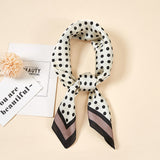 New Women Silk scarf small square NeckerChief bags hand scarf girls deoration dots with animal printed hair scarf - shop.livefree.co.uk