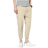 Summer Men's Solid color Loose Classic Casual Jeans Men Straight Slim Beam foot Denim Trousers male  Drawstring Sports Long Pant