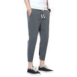 Summer Men's Solid color Loose Classic Casual Jeans Men Straight Slim Beam foot Denim Trousers male  Drawstring Sports Long Pant