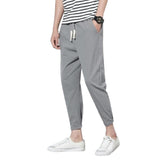 Summer Men's Solid color Loose Classic Casual Jeans Men Straight Slim Beam foot Denim Trousers male  Drawstring Sports Long Pant