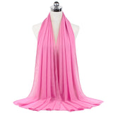 67colors Elegant Modest Women Bubble Chiffon Solid Oversizes Muslim Head Scarf Ladies Shawl and Wrap Female Foulard Hijab Stoles