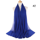 Women Solid Color Chiffon Hijab Scarf Wrap Islamic Shawls Headband Muslim Hijabs Wrap Headscarf Scarves 60 Colors