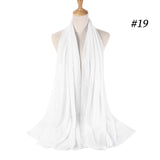 Women Solid Color Chiffon Hijab Scarf Wrap Islamic Shawls Headband Muslim Hijabs Wrap Headscarf Scarves 60 Colors