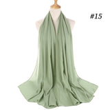 Women Solid Color Chiffon Hijab Scarf Wrap Islamic Shawls Headband Muslim Hijabs Wrap Headscarf Scarves 60 Colors