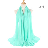Women Solid Color Chiffon Hijab Scarf Wrap Islamic Shawls Headband Muslim Hijabs Wrap Headscarf Scarves 60 Colors