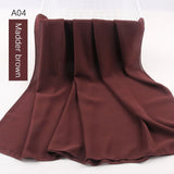 good stitching stitch plain high quality premium heavy Chiffon hijab scarf Malaysian Women's scarves hijabs long shawl shawls