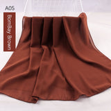 good stitching stitch plain high quality premium heavy Chiffon hijab scarf Malaysian Women's scarves hijabs long shawl shawls