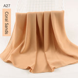 good stitching stitch plain high quality premium heavy Chiffon hijab scarf Malaysian Women's scarves hijabs long shawl shawls