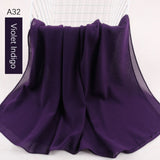 good stitching stitch plain high quality premium heavy Chiffon hijab scarf Malaysian Women's scarves hijabs long shawl shawls