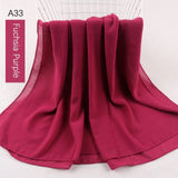 good stitching stitch plain high quality premium heavy Chiffon hijab scarf Malaysian Women's scarves hijabs long shawl shawls