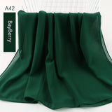 good stitching stitch plain high quality premium heavy Chiffon hijab scarf Malaysian Women's scarves hijabs long shawl shawls
