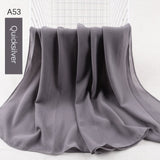 good stitching stitch plain high quality premium heavy Chiffon hijab scarf Malaysian Women's scarves hijabs long shawl shawls