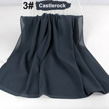 good stitching stitch plain high quality premium heavy Chiffon hijab scarf Malaysian Women's scarves hijabs long shawl shawls