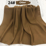 good stitching stitch plain high quality premium heavy Chiffon hijab scarf Malaysian Women's scarves hijabs long shawl shawls