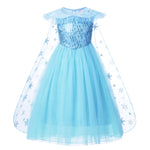 Frozen 1&amp;2 Anna Elsa Princess Dress For Girl Birthday Party Tulle Prom Gown Kids Christmas Cosplay Snow Queen Coronation Costume