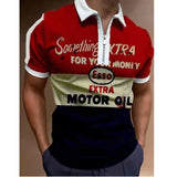 New Summer High Quality Men Polo Shirts High Street Print Casual Short Sleeve Mens Shirts Turn-Down Collar Zipper Polo Shirt Men