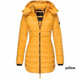 Yvlvol Winter Cotton Coat Women Slim Outwear Medium-long Padded Jacket Thick Hooded Cotton Wadded Warm Cotton Parka;winterjas
