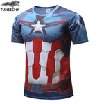 Fashion men&#39;s T-shirt summer short-sleeved 3D red and blue spider print sports fitness shirt loose streetwear