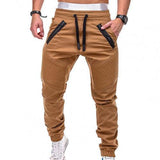 Sweatpants Streetwear Trousers Men's Pants Stripes Drawstring Zipper Pockets Cargo Pants Men's Overalls
