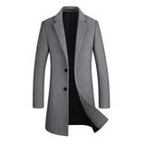 New Fashion Wool Coat Men Long Windbreaker Woolen Overcoat Mens Casual Peacoat Male High Quality Classical Jaket Trench Coats