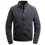 New Plus Cotton Mens Jackets Stand Collar Casual Men's Jacket Solid Color Warm Long Sleeve Autumn Winter Jaket Men