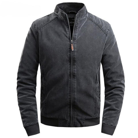 New Plus Cotton Mens Jackets Stand Collar Casual Men's Jacket Solid Color Warm Long Sleeve Autumn Winter Jaket Men