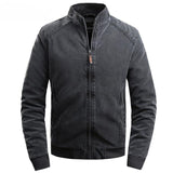 New Plus Cotton Mens Jackets Stand Collar Casual Men's Jacket Solid Color Warm Long Sleeve Autumn Winter Jaket Men