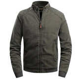 New Plus Cotton Mens Jackets Stand Collar Casual Men's Jacket Solid Color Warm Long Sleeve Autumn Winter Jaket Men