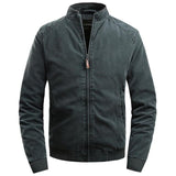 New Plus Cotton Mens Jackets Stand Collar Casual Men's Jacket Solid Color Warm Long Sleeve Autumn Winter Jaket Men