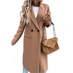 Winter Overcoat Suit Collar Elegant Women Jaket Collar Elegant Long Blazer Women Coat  Ladies Overcoat