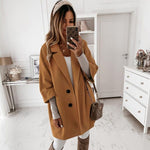 Deenor Winter Warm Women Coats Famale Jaket Fashion Elegant Long Sleeve Button Coat Tailored Collar Casual Coats for Women